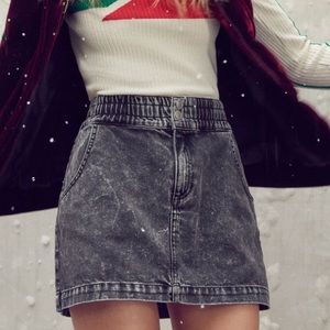 Urban Outfitters Black acid wash denim skirt